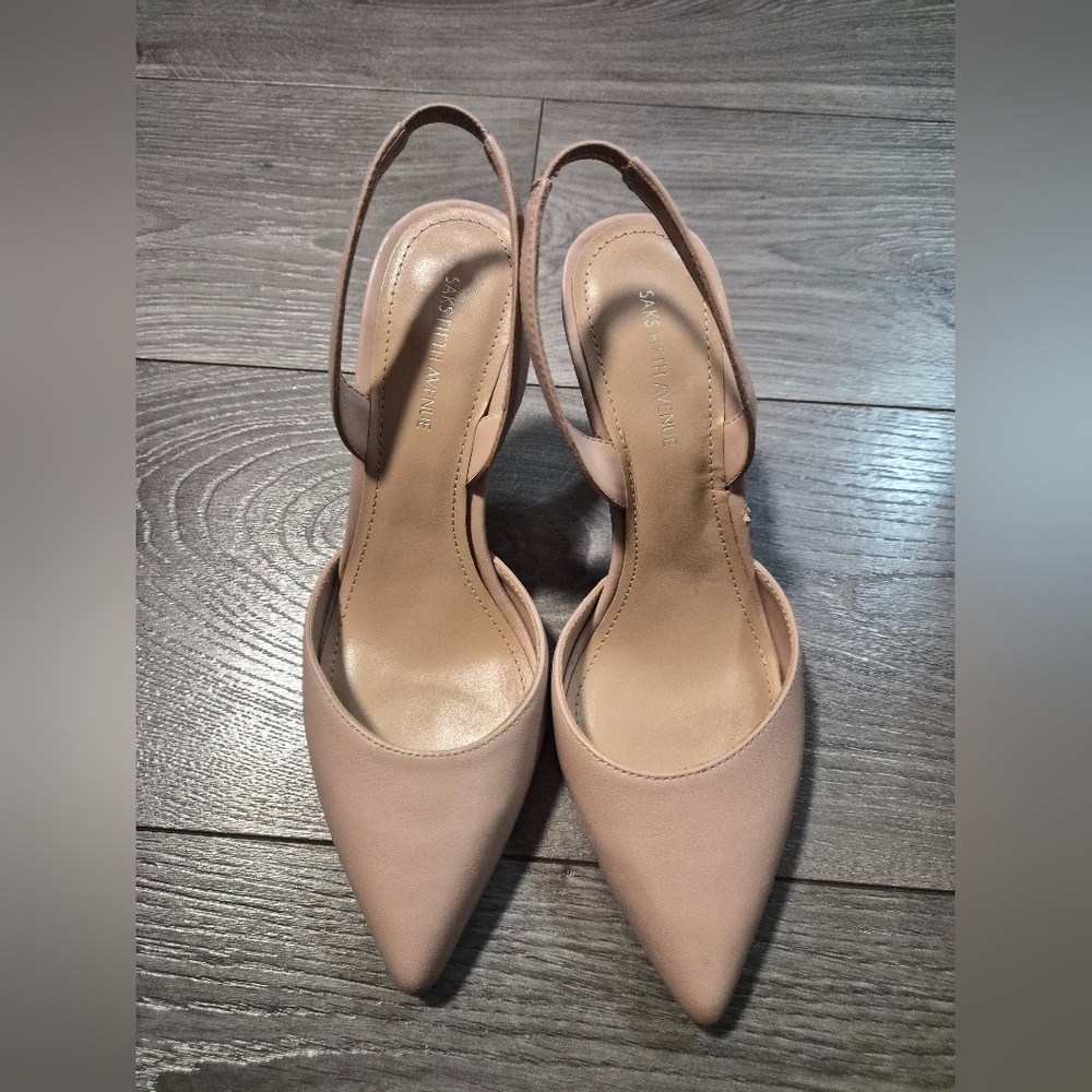 Saks fifth avenue Elegant Nude Slingback Heels